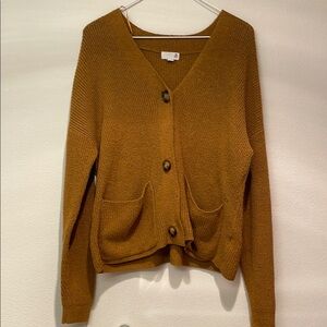 Women's Mustard Cardigan Sweater